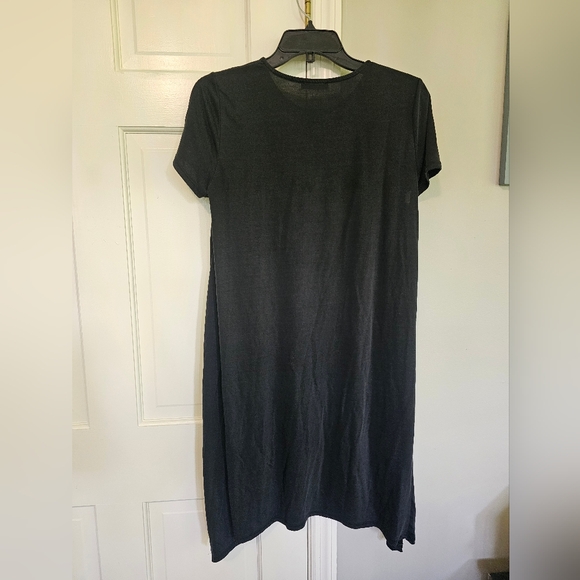 White Birch Black Midi Dress Crew Neck Short Sleeve - Picture 2 of 3